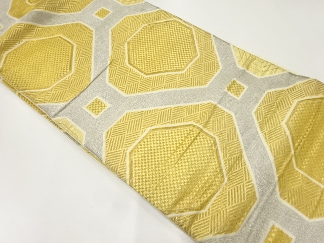 アンティーク　亀甲模様織出し袋帯（材料）